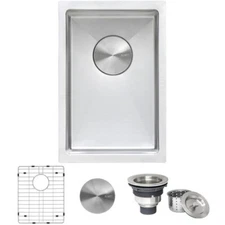 Ruvati 12" Undermount Bar Prep 16 Gauge Single Bowl Kitchen Sink- RVH7112 (2021)