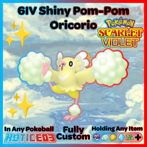 ✨ Shiny Pom-Pom Oricorio 6IV ✨ Pokemon Scarlet & Violet 🚀 Fast Trade 🚀 - Afbeelding 1 van 24