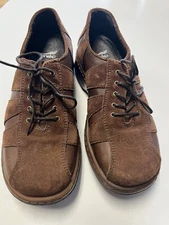 DANSKO Brown Suede Leather Lace up Closed Heel Clogs Size 37/ 7