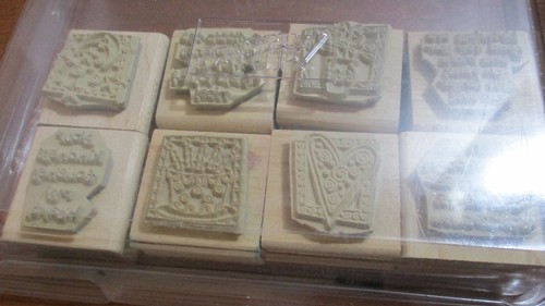 STAMPIN UP~Set of 8 Rubber Stamps on Wood in Case~QUICK & CUTE~2002 - Picture 5 of 5