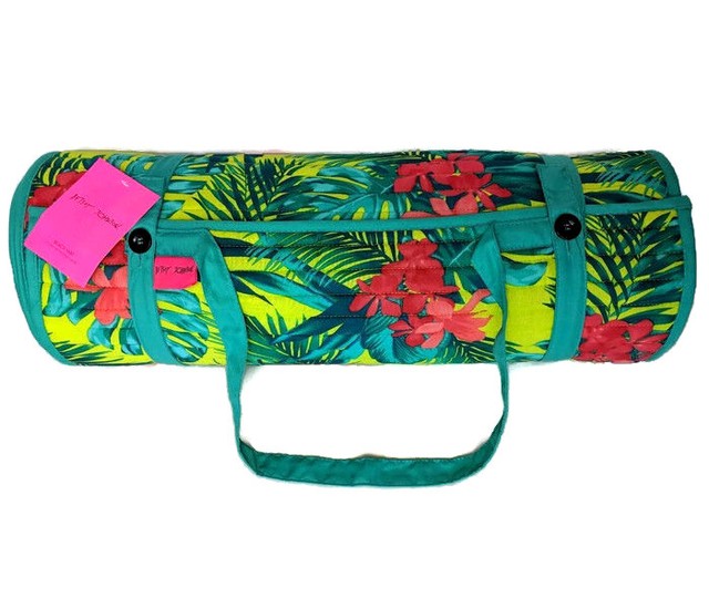 Betsey Johnson Tropical Paradise Roll Up Beach Mat Floral Pillow