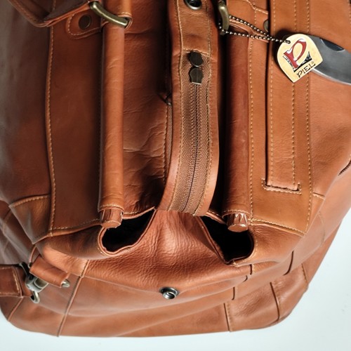 Men Piel Toyota Fleet Travel Soft Leather Satchel Shoulder Bag 20" 10" 14" Rare - Picture 5 of 24