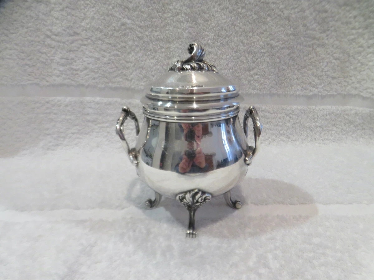 Sucrier ancien Fraise XIXème siècle argenture Art Nouveau