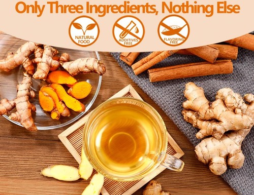 120 bustine di tè premium miscela curcuma, zenzero, cannella, 100% naturale e senza... - Foto 5 di 8