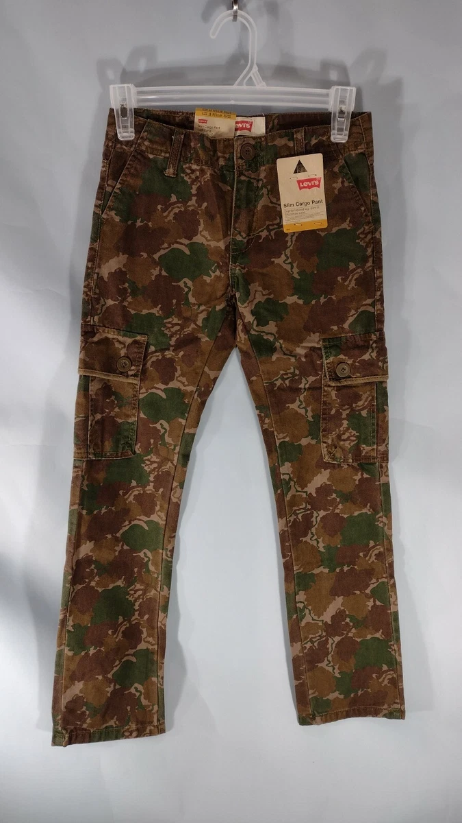 Levi s Boys Slim Cargo Pants New with Tags Leaf Camo Size 10 Reg 25x25