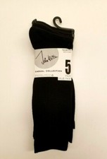 John Weitz Mens 5 Pack Shoe Size 6-12.5 Casual Collection Black Half Calf Socks