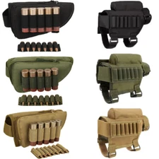 Tactical Buttstock Cheek Pad Rest Shotgun Rifle Shell Ammo Carrier Holder Pouch