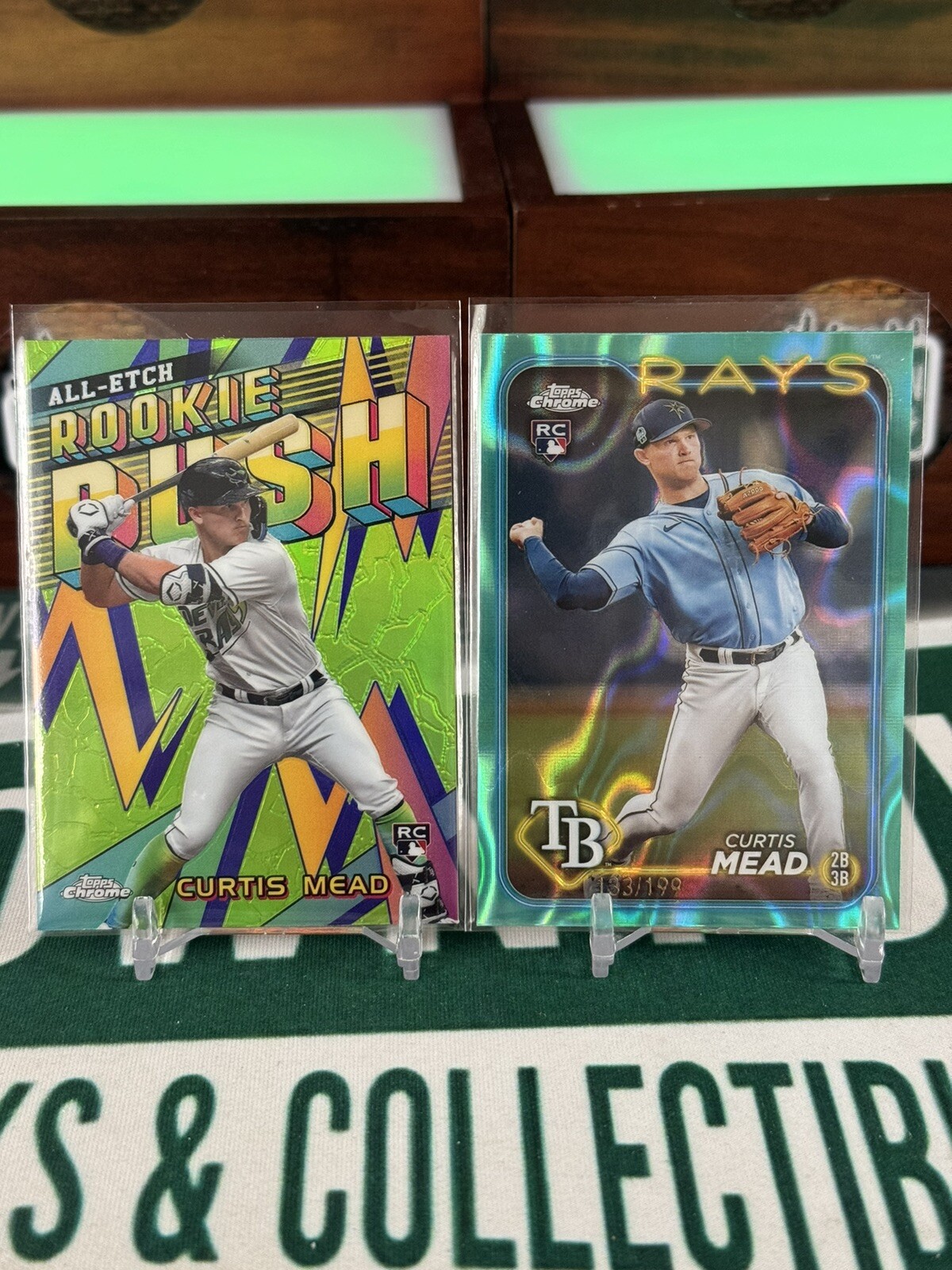2024 Topps Chrome Curtis Mead Aqua Raywave /199 Refractor #209 & Rookie Rush