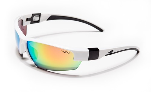 Luna Mercury Running Cycling Sunglasses Hard Case Mirrored Lenses White/Black