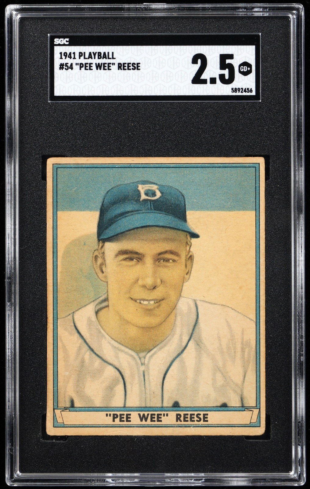 1941 Play Ball #54 Pee Wee Reese RC - SGC GD+ 2.5 - Brooklyn  CENTERED - VSCARDS