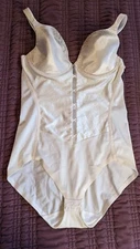 VTG Curvation Bodysuit Shapewear Underwire Push Up Bra Shaper Glossy Satin 40 C