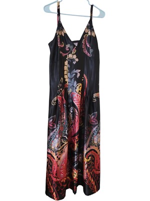 Pura Vida Patterned Maxi Dress Adjustable Straps Art to Wear Size 16 D17 |  eBay