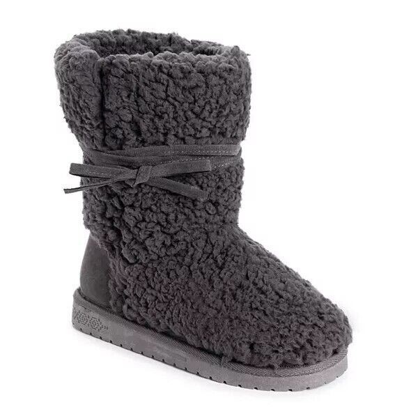New Lukees MUK LUKS Clementine Women's Faux-Fur Winter Boots in Gray Size