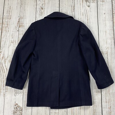VINTAGE 1972 PEBROKE PEA COAT 36R NAVY MELTON WOOL MILITARY VINTAGE 1972 PEBROKE PEA COAT 36R NAVY MELTON WOOL MILITARY