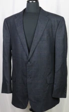 Men's Jos. A. Bank 100% Wool Plaid 2 Button Sport Jacket Blazer 48 Long