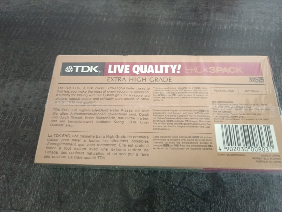 JVC Pack 3 cassettes VHS-C 30 minutes -série EHG