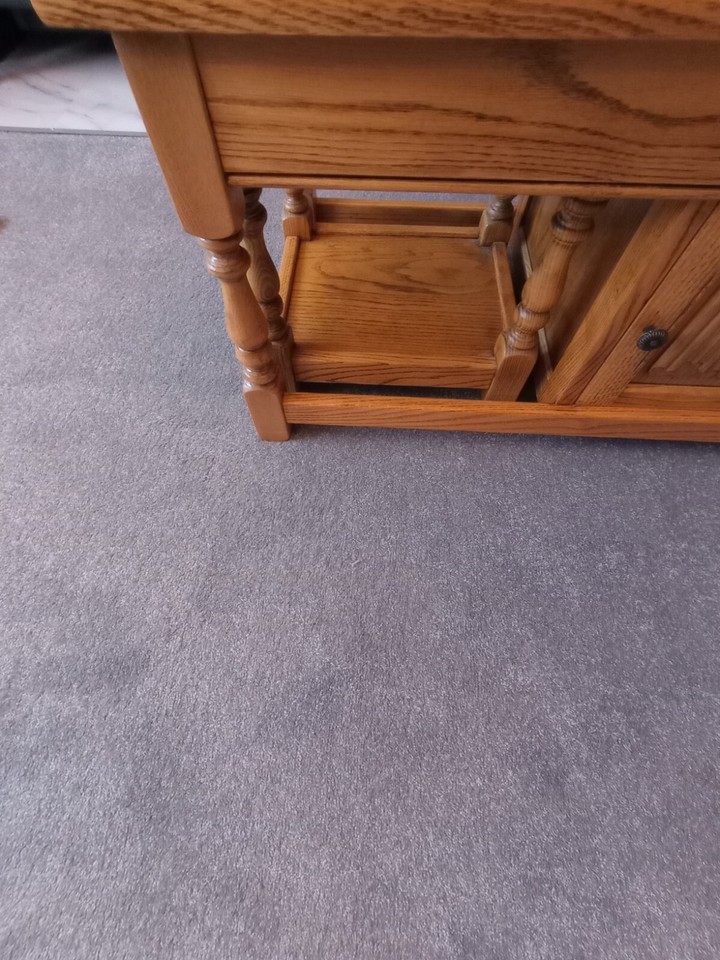 Old Charm Long Coffee Table & Nesting Side Tables in Light Golden Oak