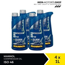 Mannol 2901 Compressor Oil Kompressoröl ISO 46 4x1 Liter = 4 Liter