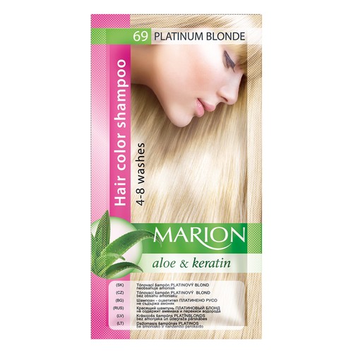 Marion Hair Colouring Shampoo Dye Sachet with Keratin and Aloe, 2 pcs/set - Picture 16 of 25