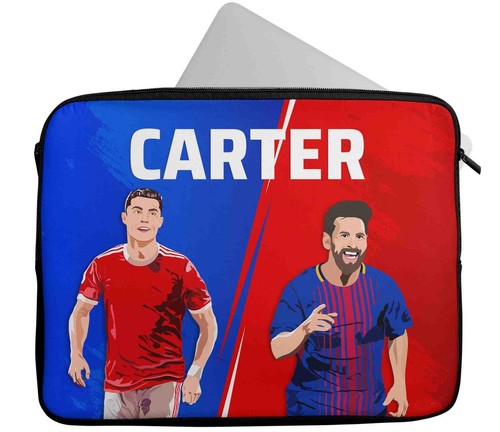 Personalised Laptop Case Any Name Football Design Sleeve Tablet Bag 153 - Picture 3 of 12