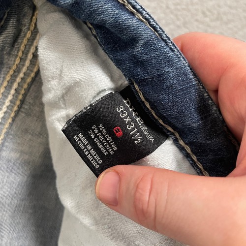 BKE Buckle Jeans Damen 34x32 Harper blau Stretch dicke Nähte Stickerei verblasst - Bild 5 von 9