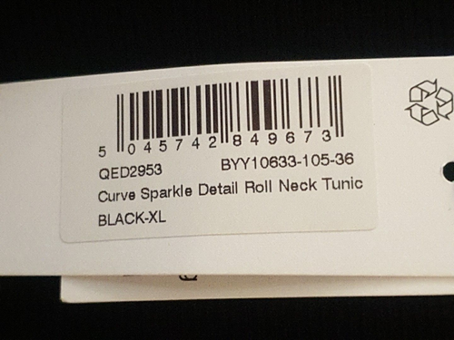 Wallis Curve - Sparkle Detail Tunic - Black - Size XL/20-24 - BNWT - RRP £55.00 - Picture 16 of 21