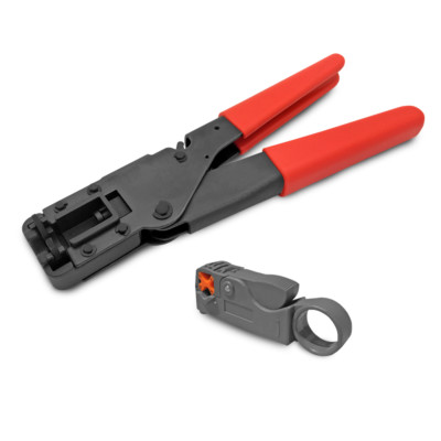 Kompressionszange Abisolierer für Kompressionsstecker Crimpzange Zange Kabel