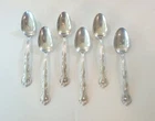 NICE SET/6 VINTAGE GORHAM "RONDO" STERLING SILVER TEASPOONS, 170 grams