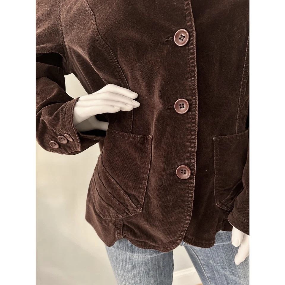 Chaqueta Blazer KIKIT Jeans Vintage Y2k Marrón Pana Talla Grande Foto 4 de 4