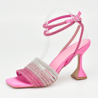 New Women Shoes Italian Sandals Rhinestone Shoes Luxury Slippers Slope High 8 CM