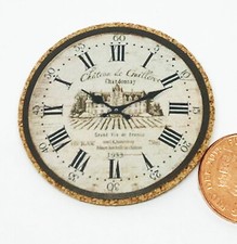Horloge Murale Ronde En Liège Pour Maison De Poupées Accessoire 1:12
