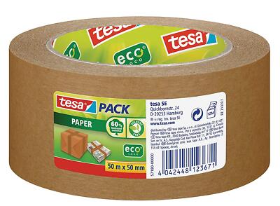 Tesa Pack Paper eco logo Klebeband für Verpackung 50m x 50mm 3er Pack