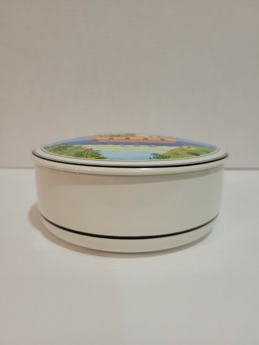 Vintage VILLEROY & BOCH DESIGN NAIF CANDY TRINKET BOX - NOAHS ARK Porcelain 6" - Picture 2 of 6