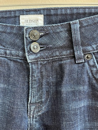 Pantalones de mezclilla Hudson para mujer 26/33” acampanados azules elásticos bolsillos lavados oscuros EE. UU. Mujeres - Imagen 4 de 9