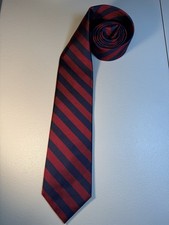 Brooks Brothers Tie Classic Repp Stripe Ivy League Red Blue Silk Necktie USA