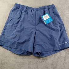 Columbia PFG Backcast IV Water Shorts Mens Medium Blue Omni-Shade 6in Fishing