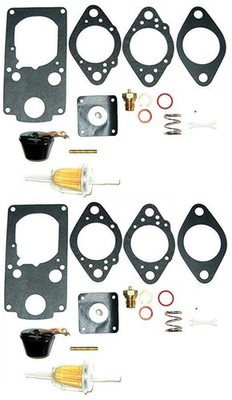 Carburetor Rebuild Kit W/ Floats, 2 Carbs, For Brosol / Solex H40/44 Eis Kadron