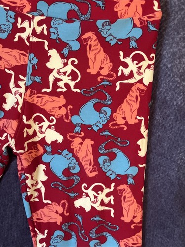 Legging LuLaRoe Disney Aladdin Genie Abu jaune bleu rouge taille unique 1162 - Photo 5/23