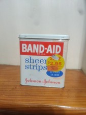 Vintage Band-Aid Sheer Strips Flip-Top Tin Johnson & Johnson Empty 