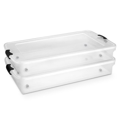 2-Pack Under Bed Storage, Clear Plastic Containers with Lids, 60 Quart, Gray ...