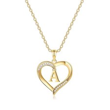 Easter Gifts - Gold Initial Necklaces for Teen Girl Women, Dainty Gold Heart ...