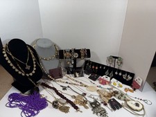 Lot of 36 Pieces New And Used Costume Jewelry Necklaces Earrings Bracelets Named
