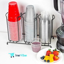 Wire Frame Cup Lid Organizer 3 Compartment Metal Rack Design Storage Holder Cups