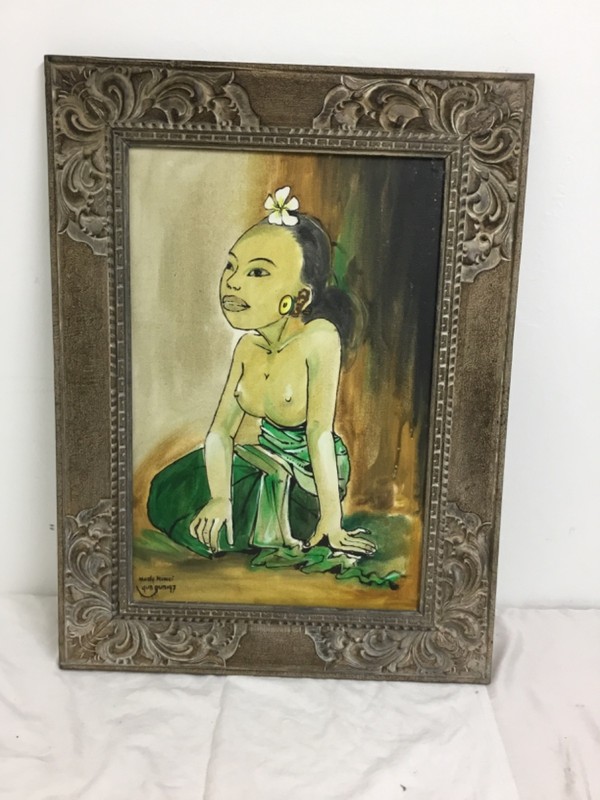 Kunci, Oil Canvas Painting, Framed, Original, 31x23, (POT3)