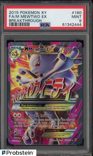 2015 Pokemon XY Breakthrough #160 FA M Mewtwo EX PSA 9 MINT
