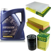 MANN-FILTER Inspektionspaket 5L Mannol Defender 10W-40 FüR Seat Ibiza Ii 1.8 T