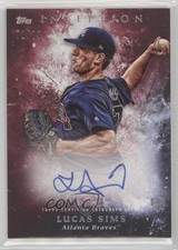2018 Topps Inception Rookie and Emerging Stars Red 71/75 Lucas Sims Auto 4fb