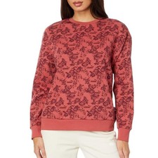 NWOT Puma Long Sleeve Floral Crewneck Sweatshirt Astro Red Women's Size Large