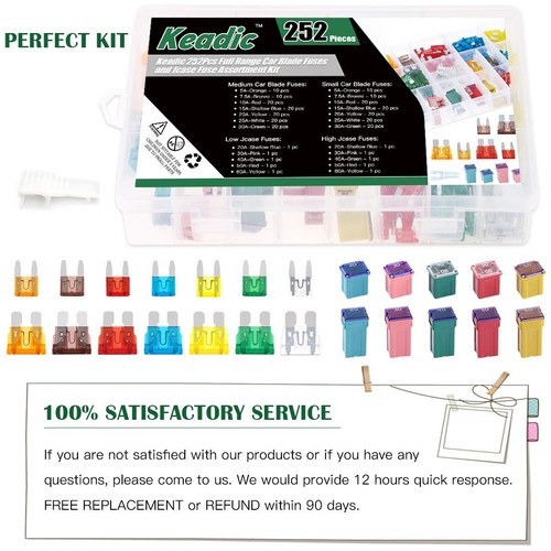 252Pcs Car Fuses Assortment Kit, Automotive Assorted Fuses - 5A 7.5A 10A 15A ... - Picture 7 of 7