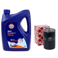 MotoröL Set Gulf Max 15W-40 4 Liter + ÖLfilter FüR Audi 80 Seat VW Passat Polo